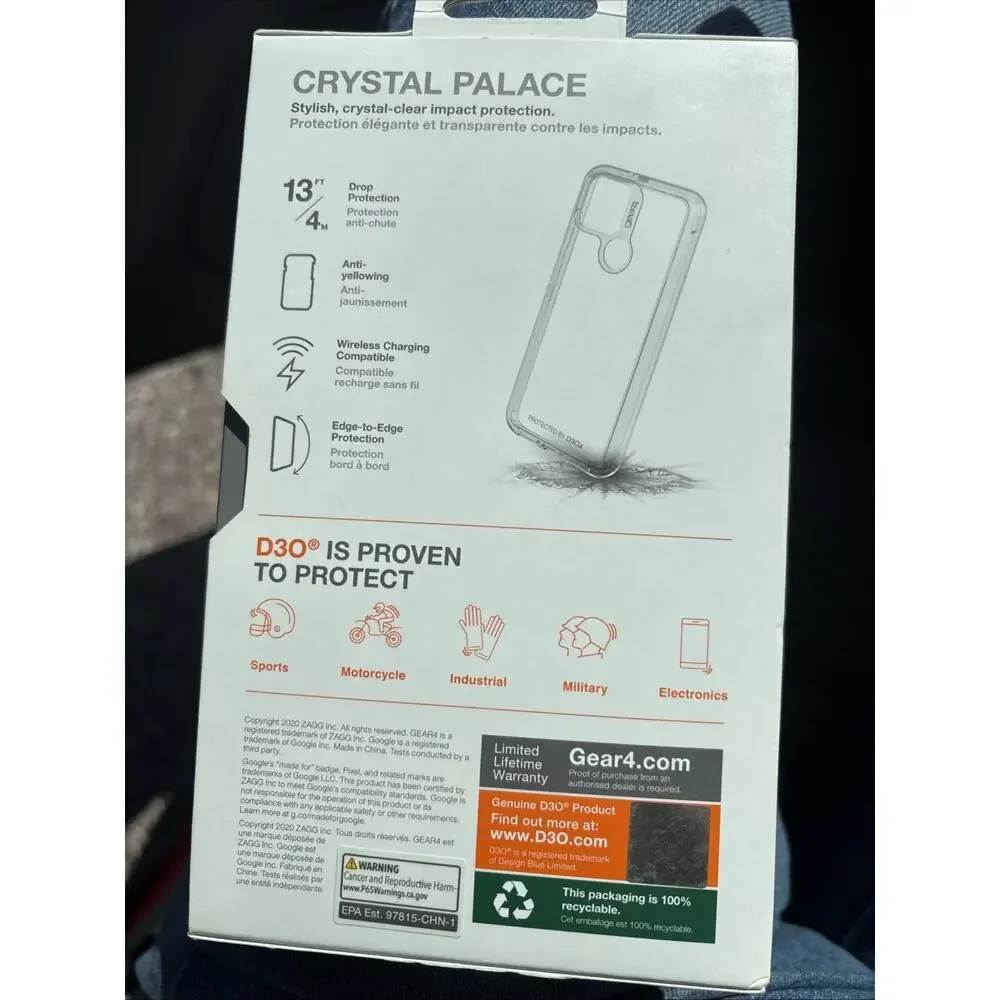 Gear4 Crystal Palace Cell Phone Case for Google‎ Pixel 5 CLEAR D30